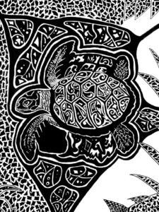 Zentangle, Versteckte Schildkröten, Jahrgang 8-10