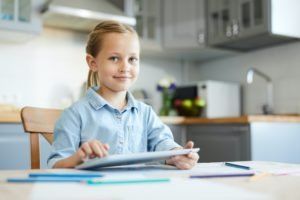 Girl with tablet